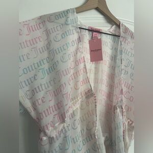 NWT Juicy Couture Flowy Beach Sheer Swim Cover Up Robe- OS